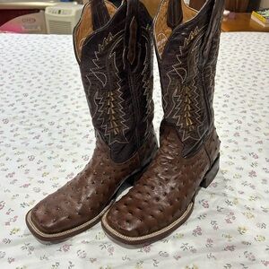 Men's Brown Ostrich Leather Western Cowboy Boots
